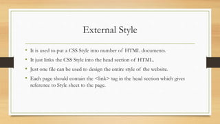Css how to insert css | PPT