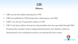 CSS | PPTX | Web Design and HTML | Internet