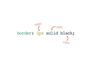 border: 3px solid black;
width
color
style
 
