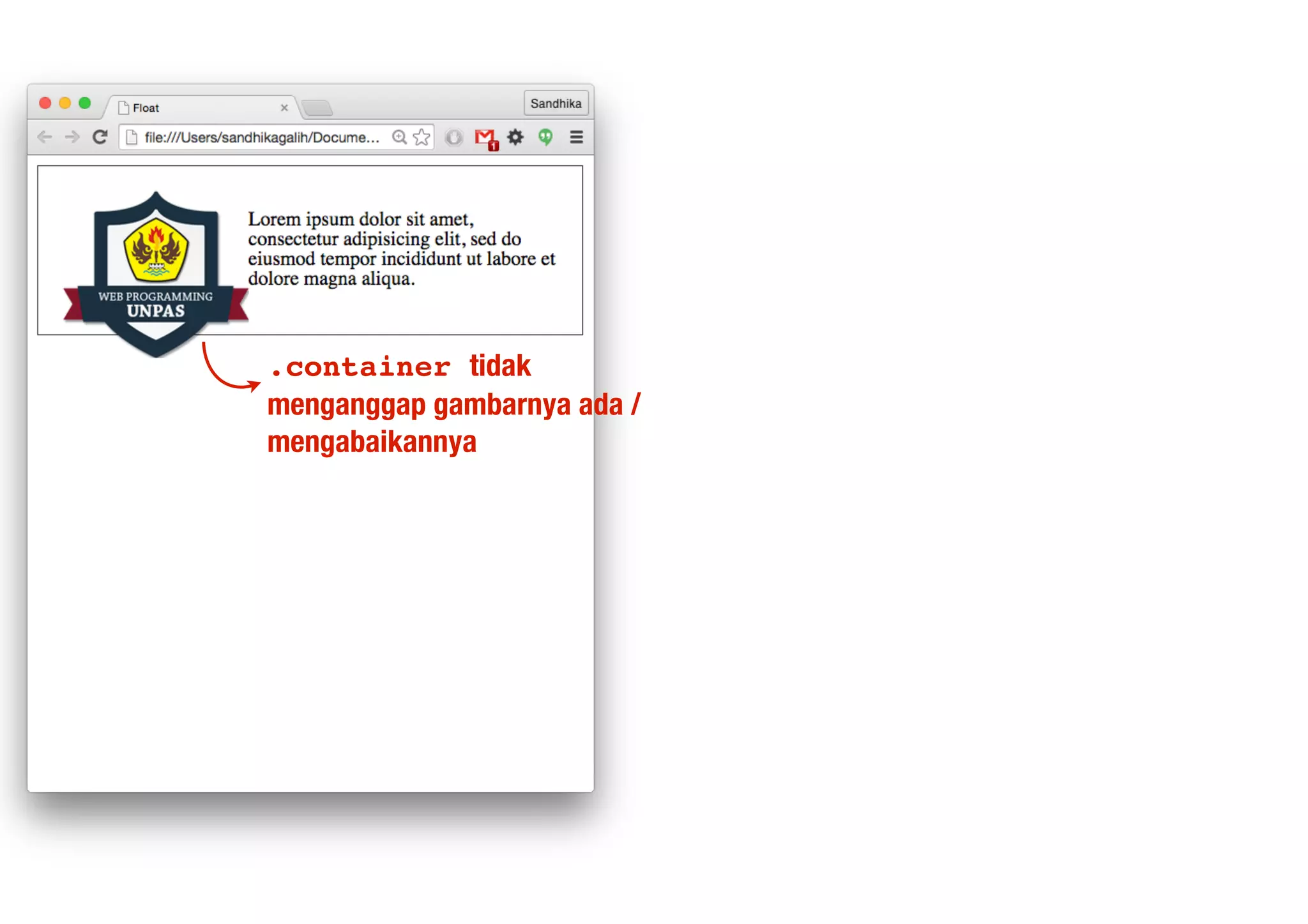 .container tidak
menganggap gambarnya ada /
mengabaikannya
 