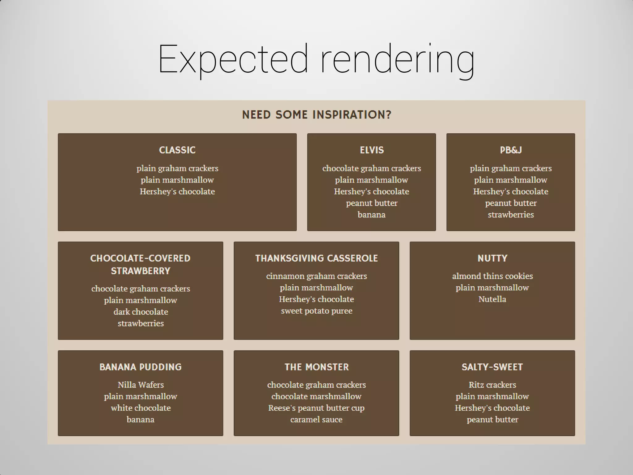 Expected rendering  