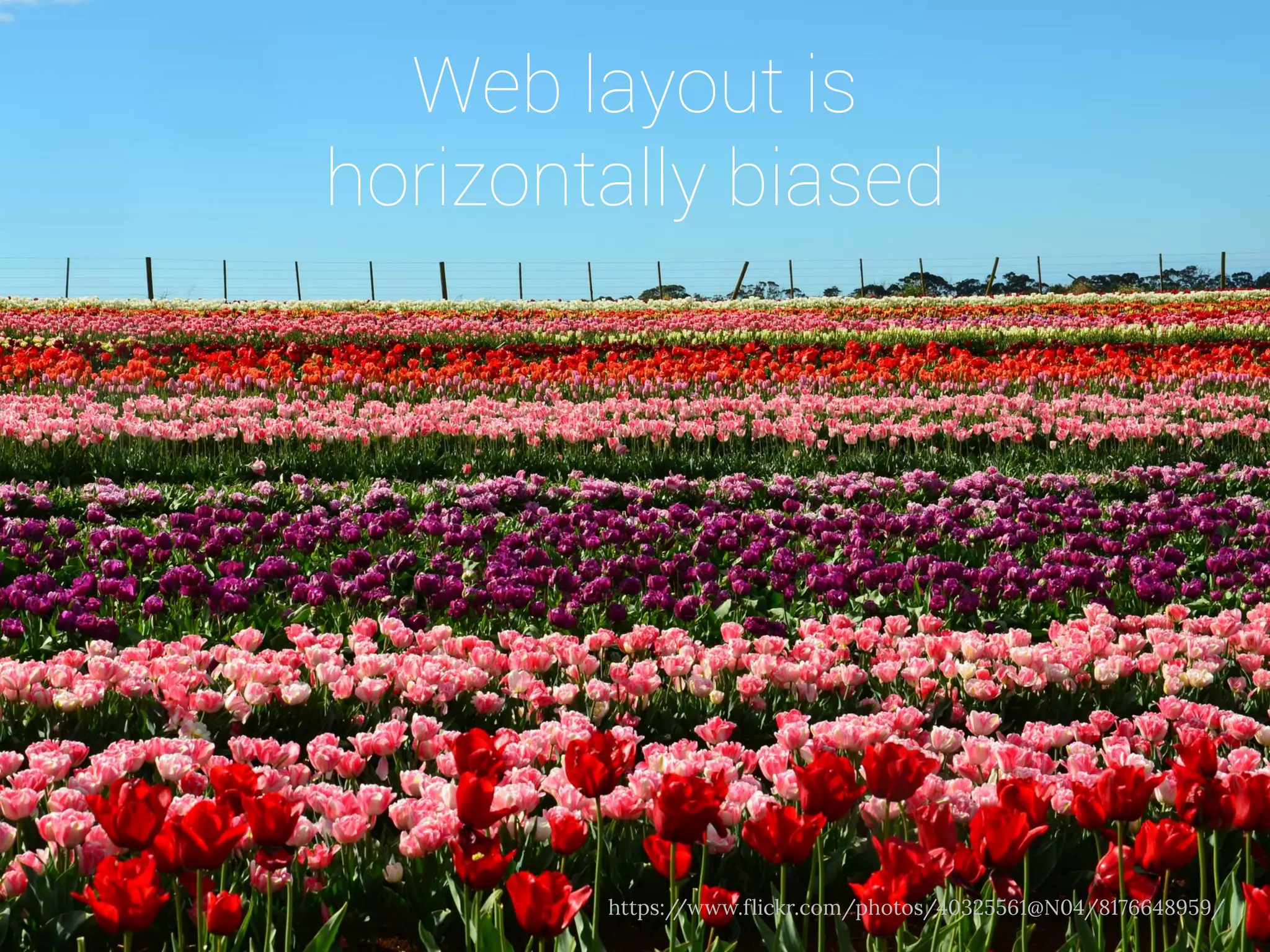 https://www.flickr.com/photos/40325561@N04/8176648959/ 
Web layout is horizontally biased  