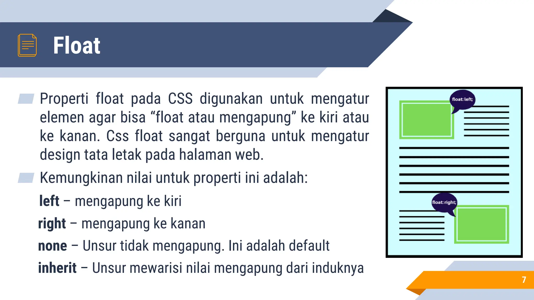 Mater Kelas X RPL (Desain Web) CSS - Overflow dan Float.pptx