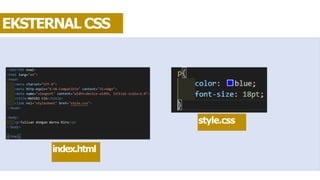 EKSTERNAL CSS
index.html
style.css
 