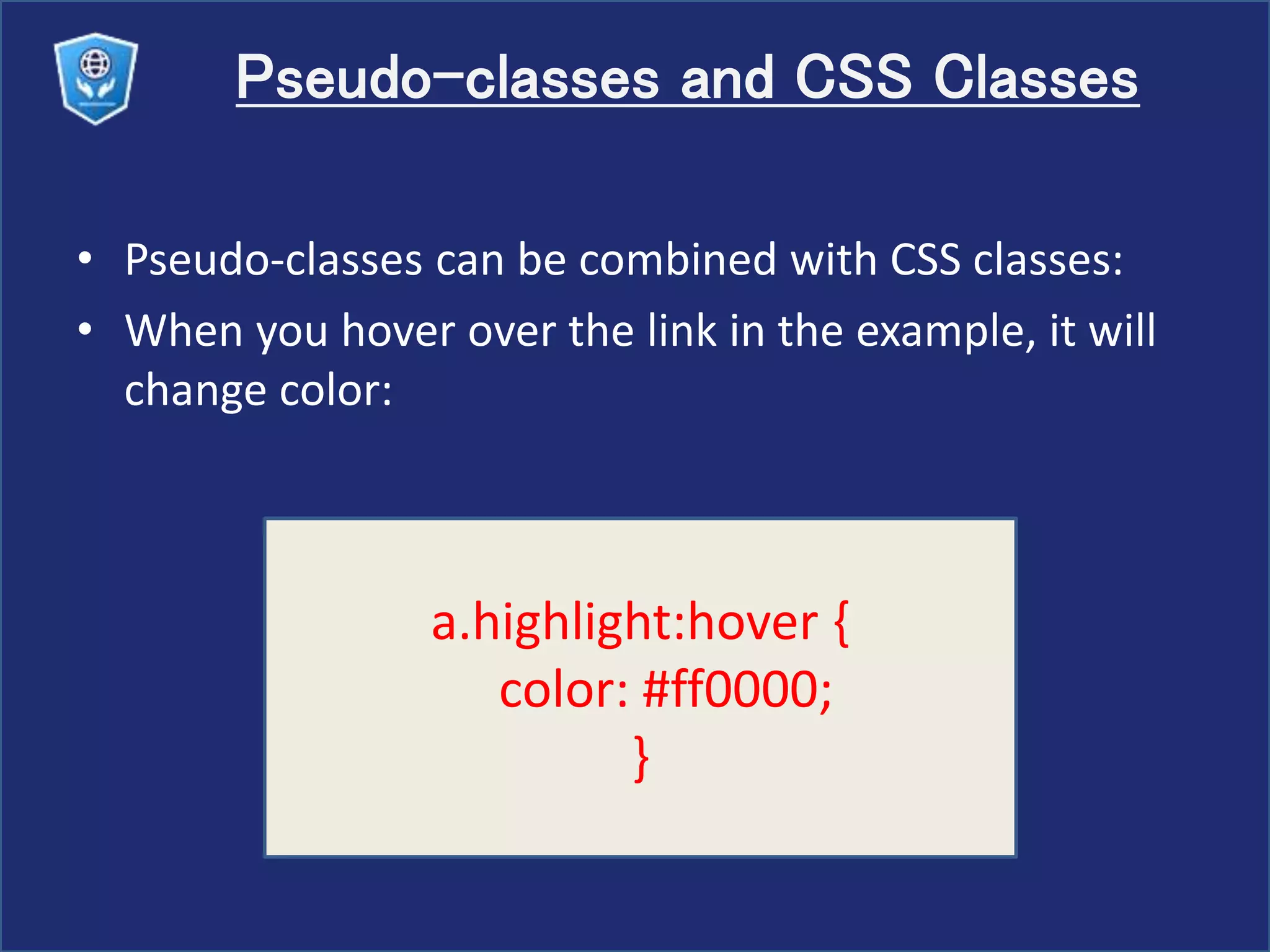 Css pseudo-classes | PPTX