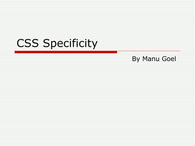Css Specificity | PPT