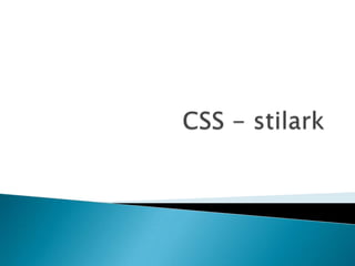 CSS - stilark 