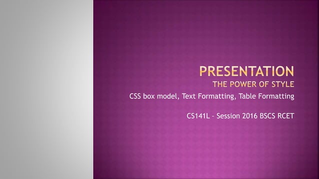 Css summary | PPT