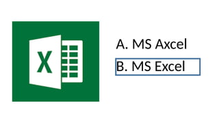 A. MS Axcel
B. MS Excel
 
