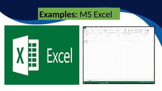 Examples: MS Excel
 
