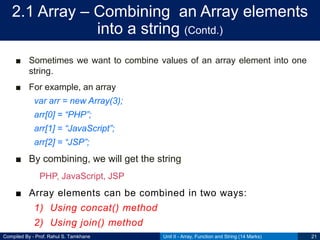 CSS Unit II - Array, Function and String | PPT