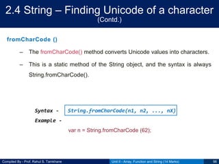 CSS Unit II - Array, Function and String | PPT