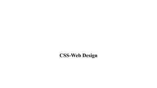 CSS-Web Design
 