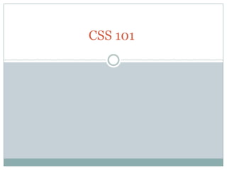 CSS 101
 
