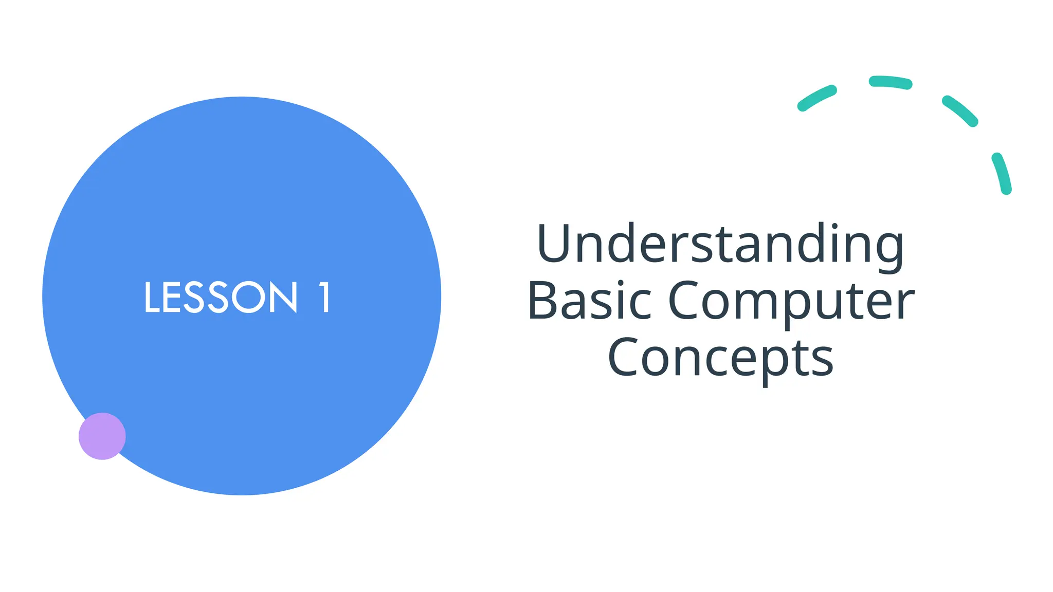 LESSON 1
Understanding
Basic Computer
Concepts
 