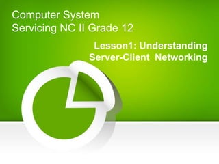 Computer System
Servicing NC II Grade 12
Lesson1: Understanding
Server-Client Networking
 
