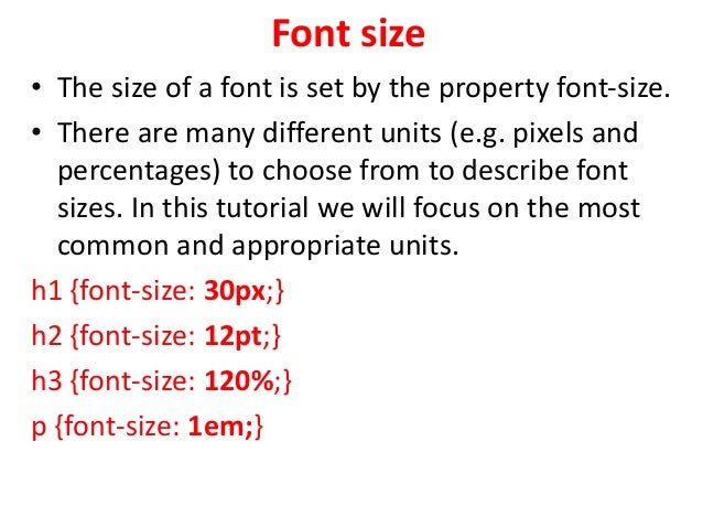 uptu web technology unit 2 css font size 1em