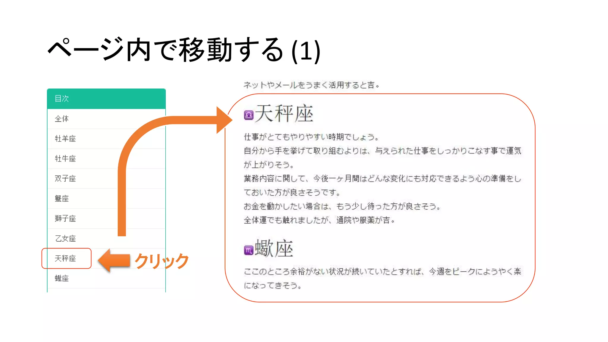 ページ内で移動する (1)
クリック
 