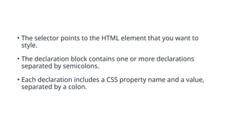 Cascading Style Sheet - Features and Types - Examples | PPTX