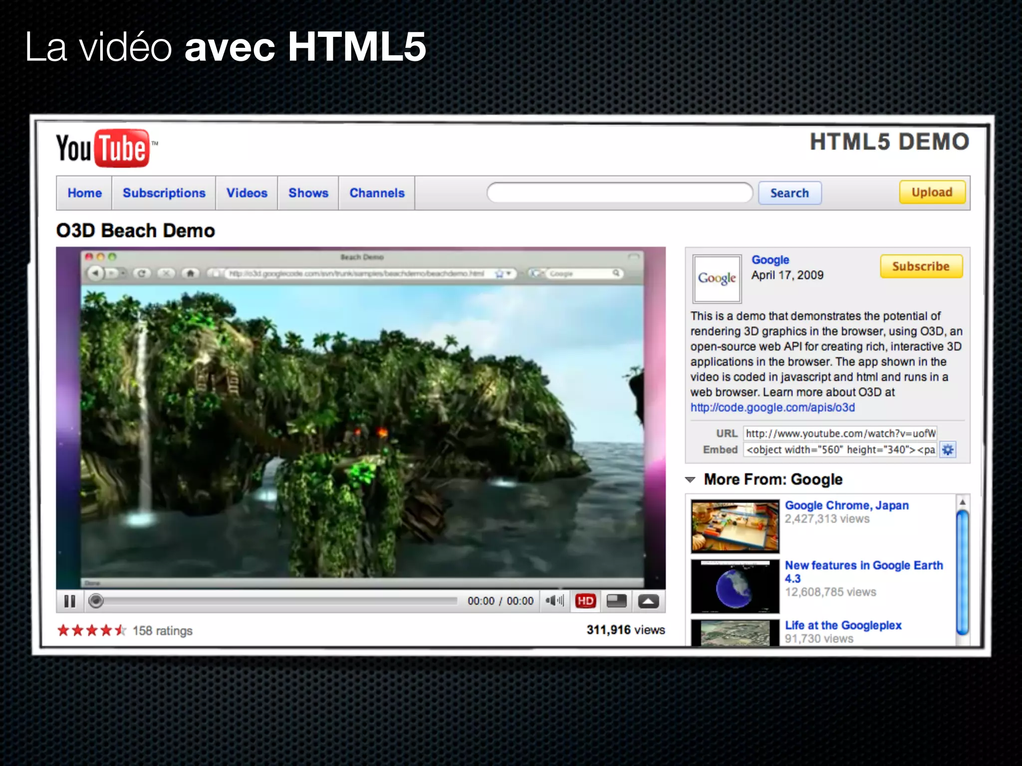 La vidéo avec HTML5
 