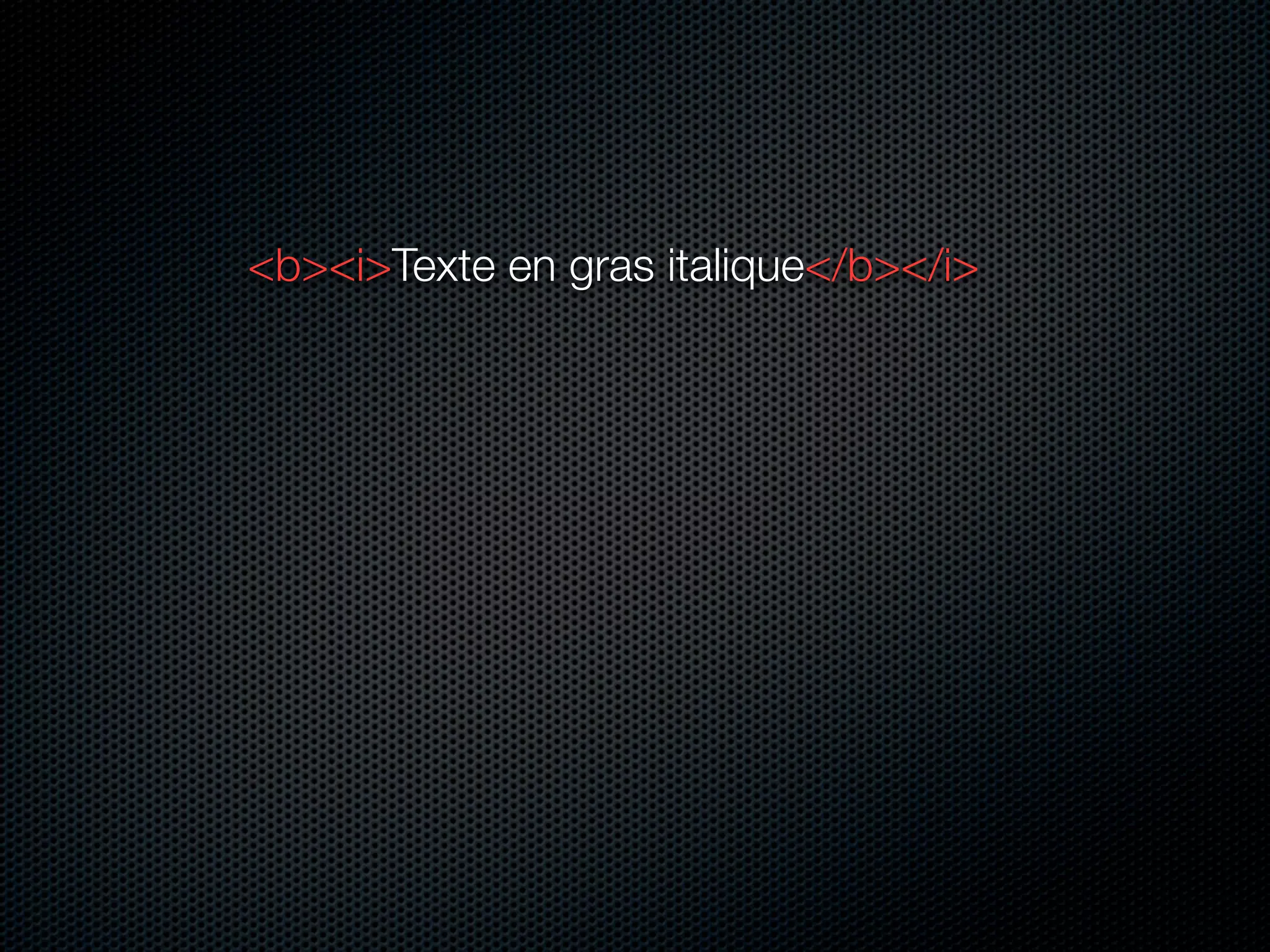 <b><i>Texte en gras italique</b></i>
 