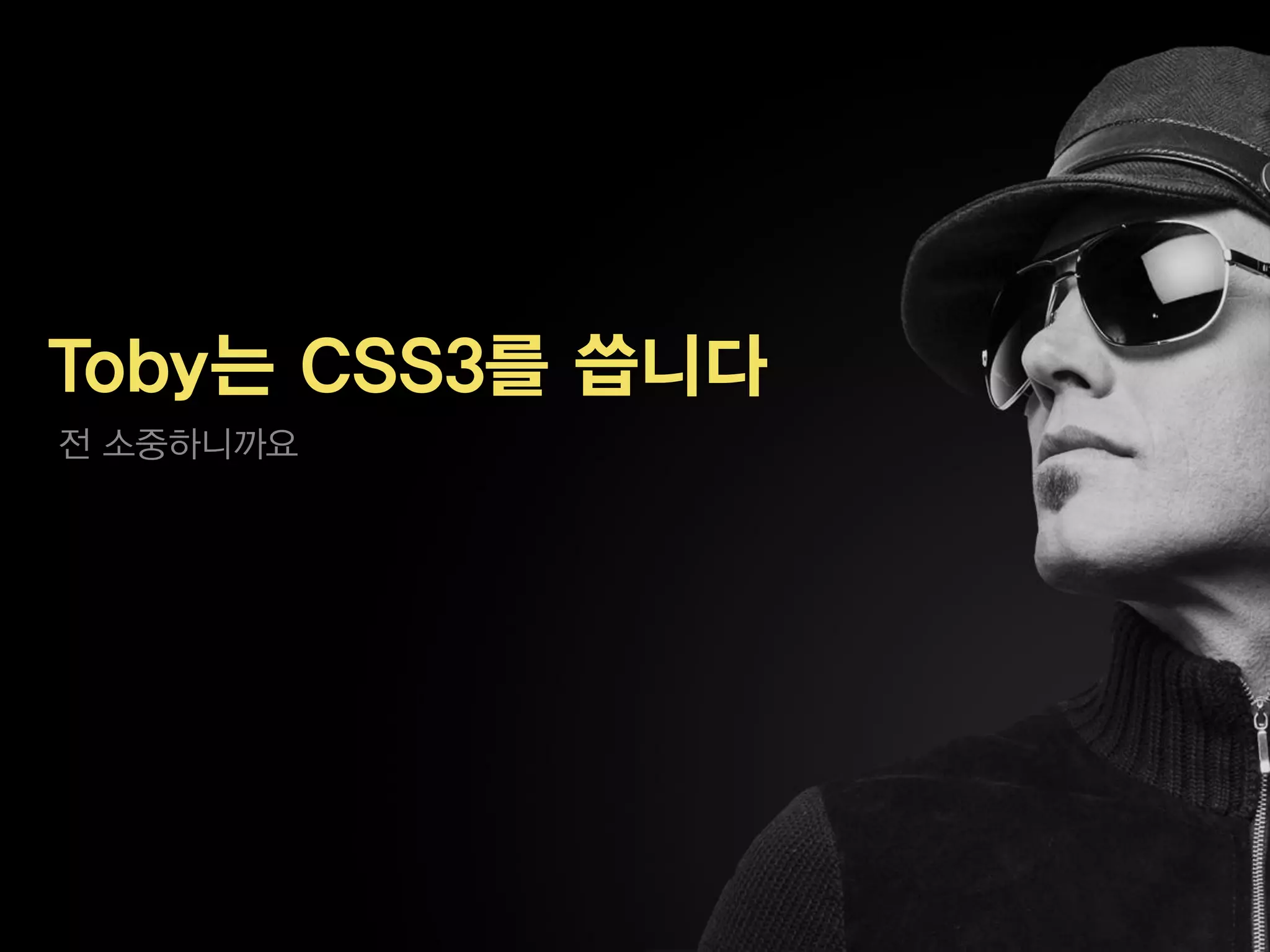 Toby는 CSS3를 씁니다
전 소중하니까요
 