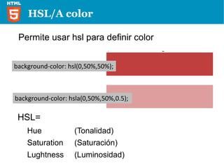 gradient Permite crear gradientes background-image:  -moz-linear-gradient(  center bottom,  rgb(6,153,99) 34%,  rgb(36,167,171) 77%); 