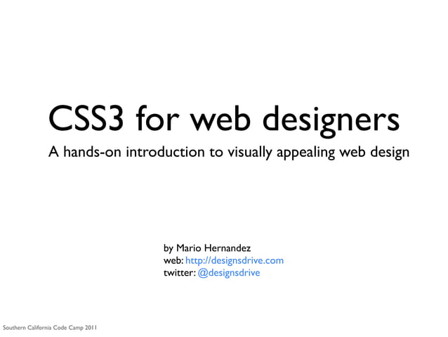 CSS3 for web designer - How to design a visually appealing website | PPT