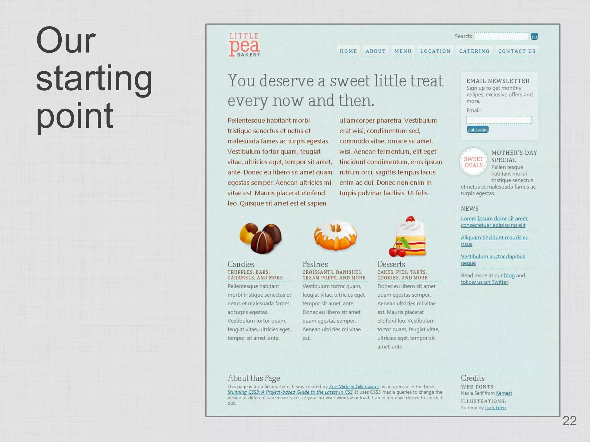 Our starting point 22 