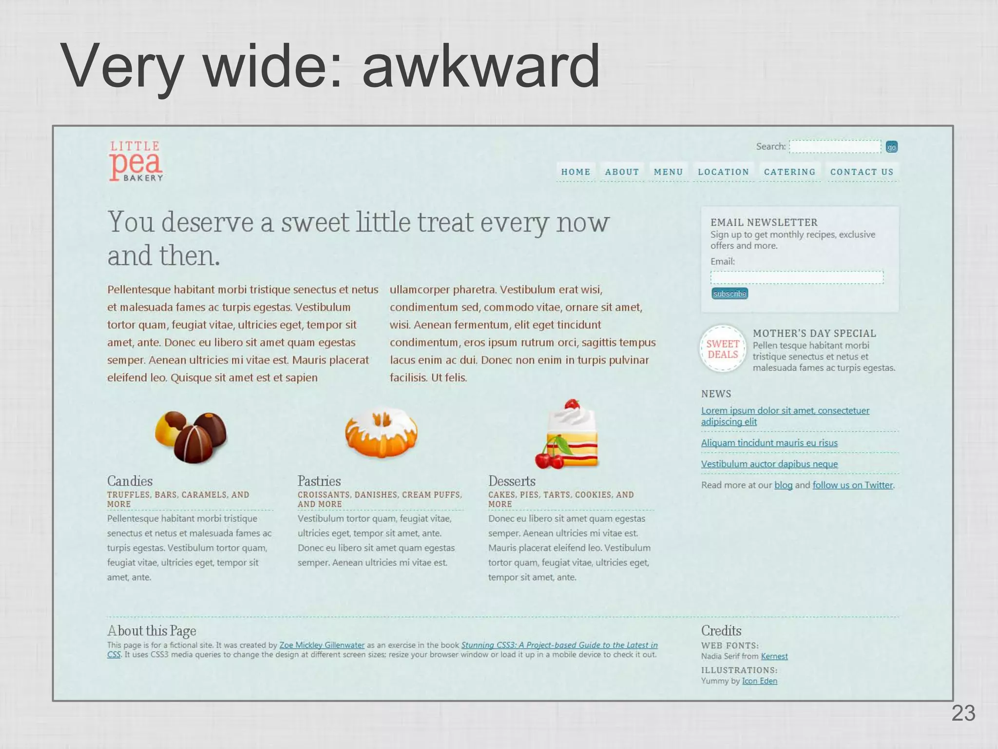 Very wide: awkward 23 