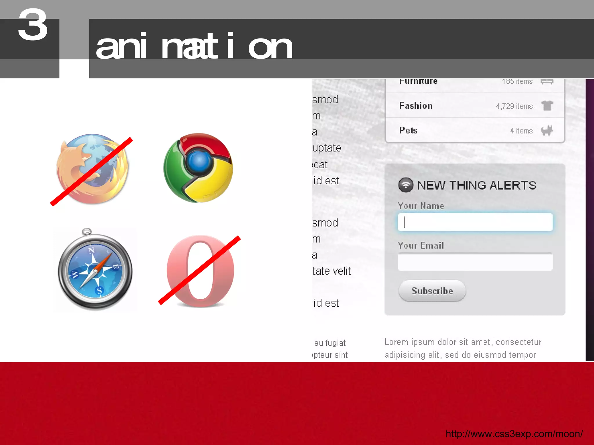 animation 3. http://www.css3exp.com/moon/ 
