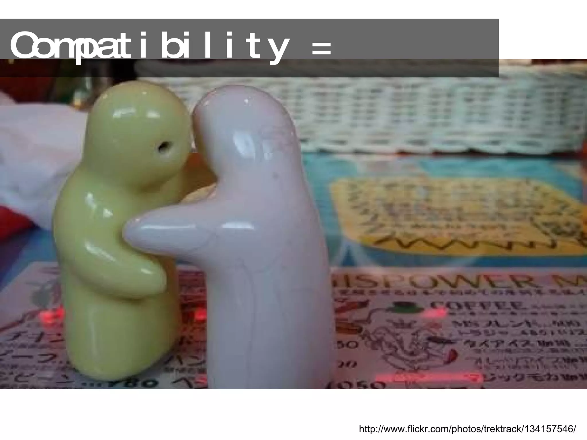 Compatibility = http://www.flickr.com/photos/trektrack/134157546/ 