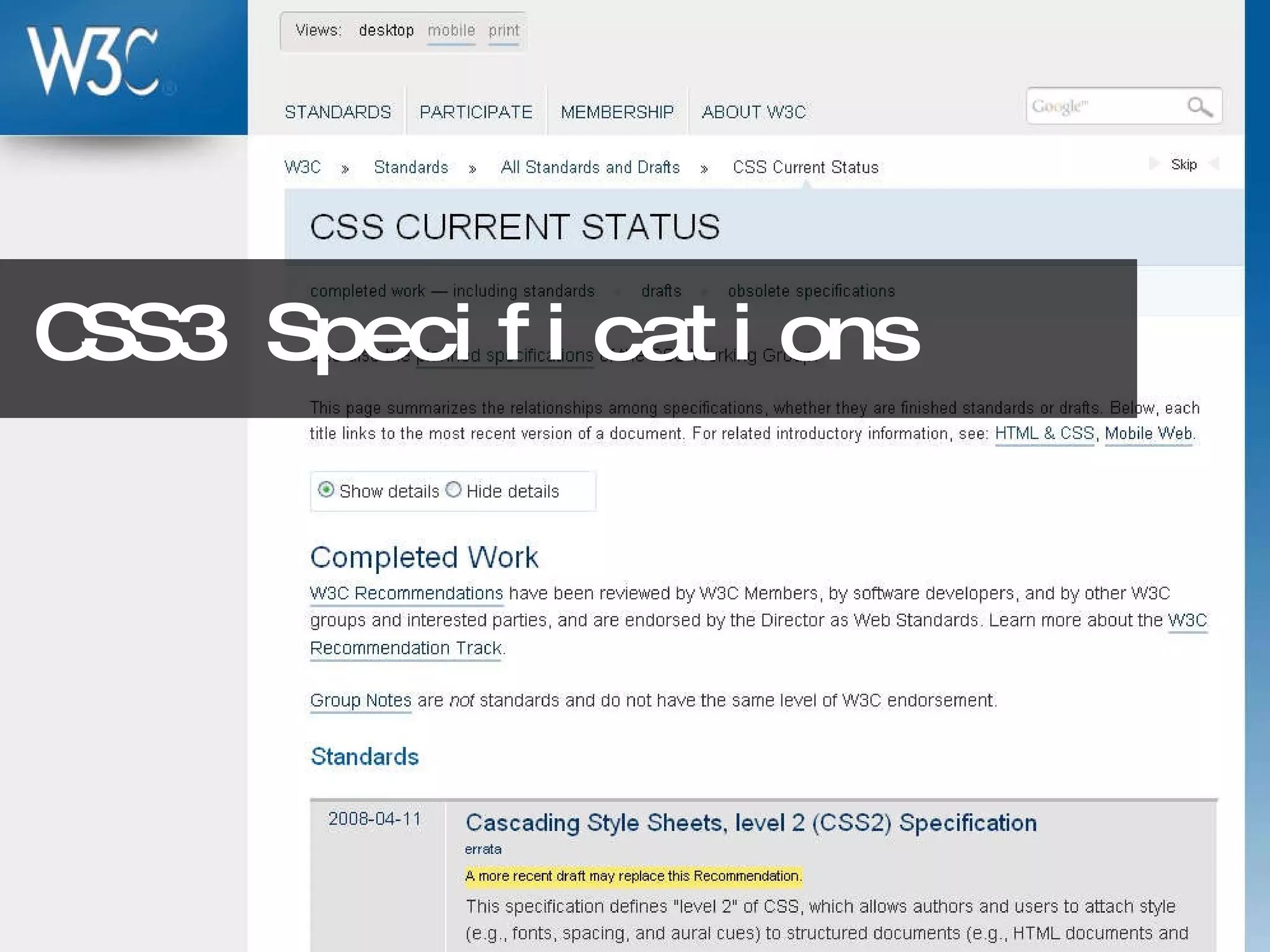 CSS3 Specifications 