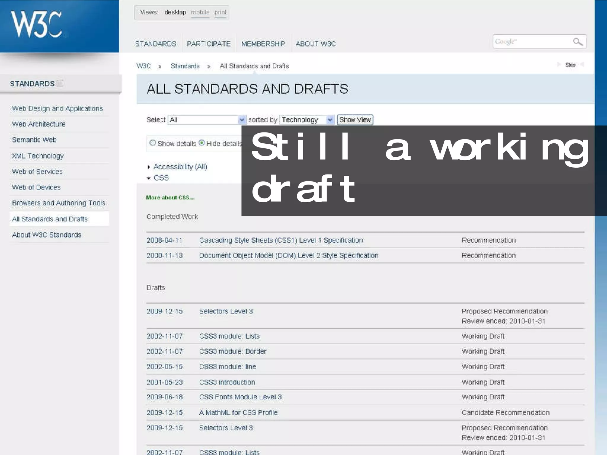 Still a working draft 