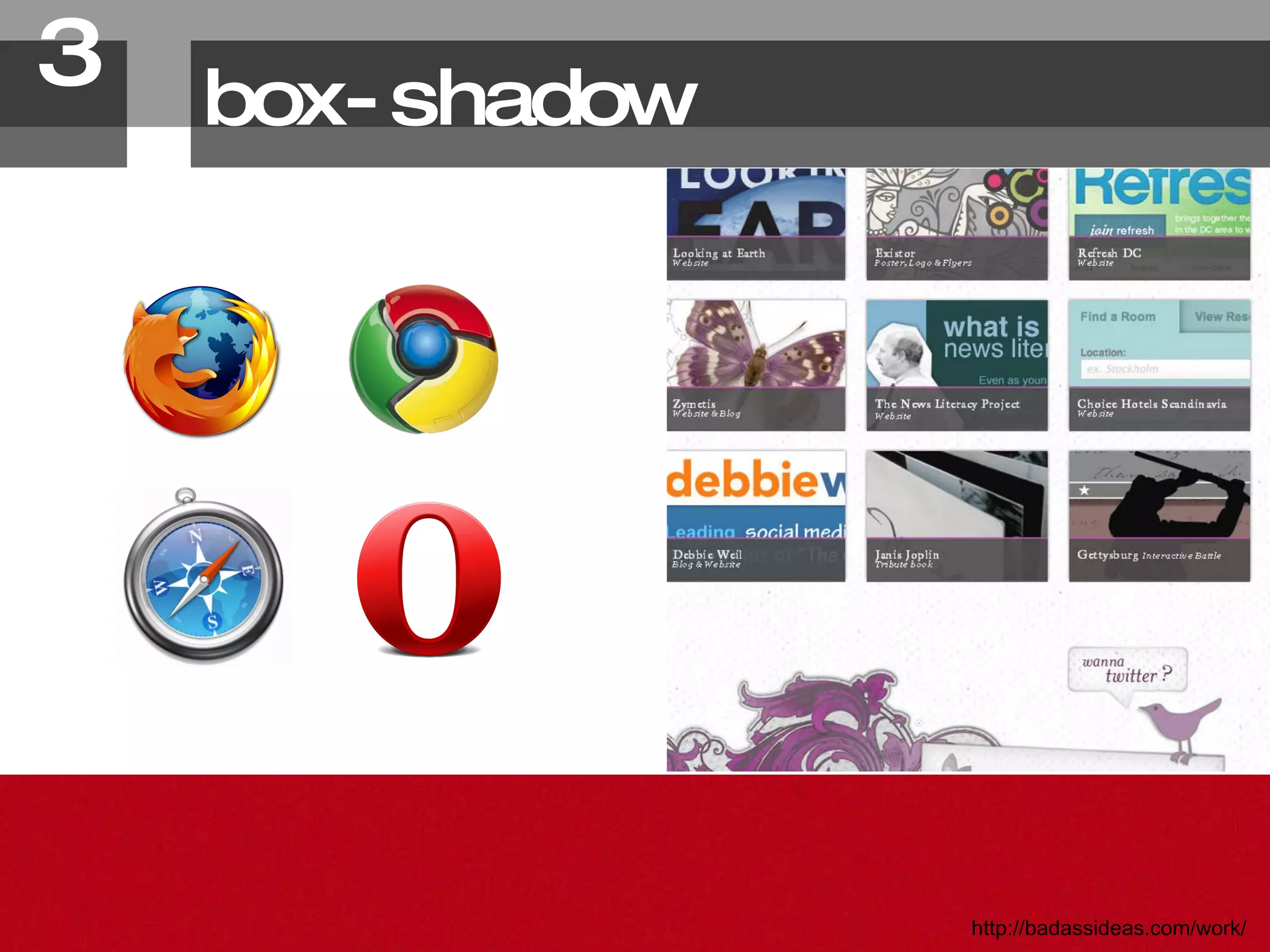 box-shadow 3. http://badassideas.com/work/ 