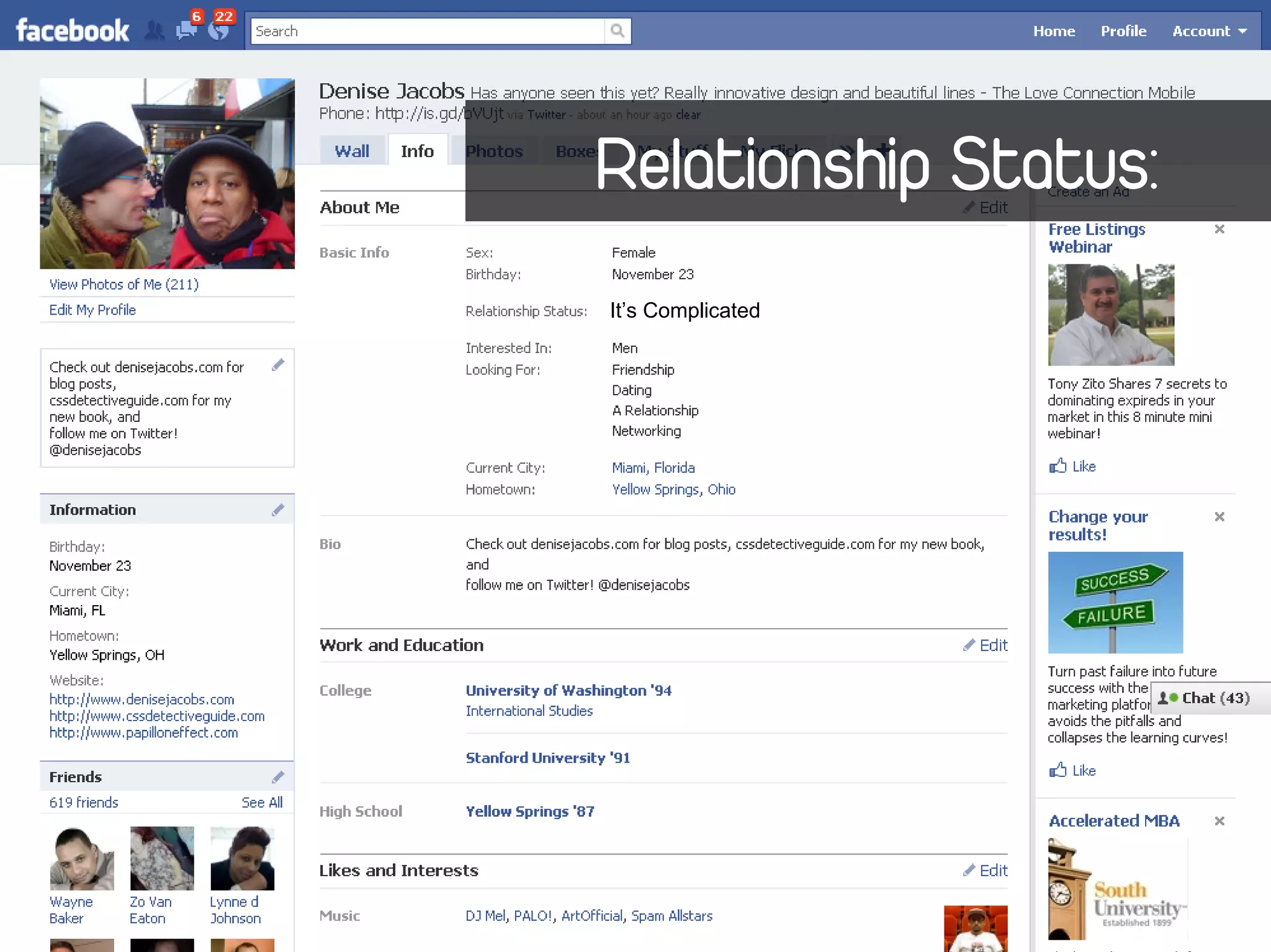 Relationship Status:
It’s Complicated
 