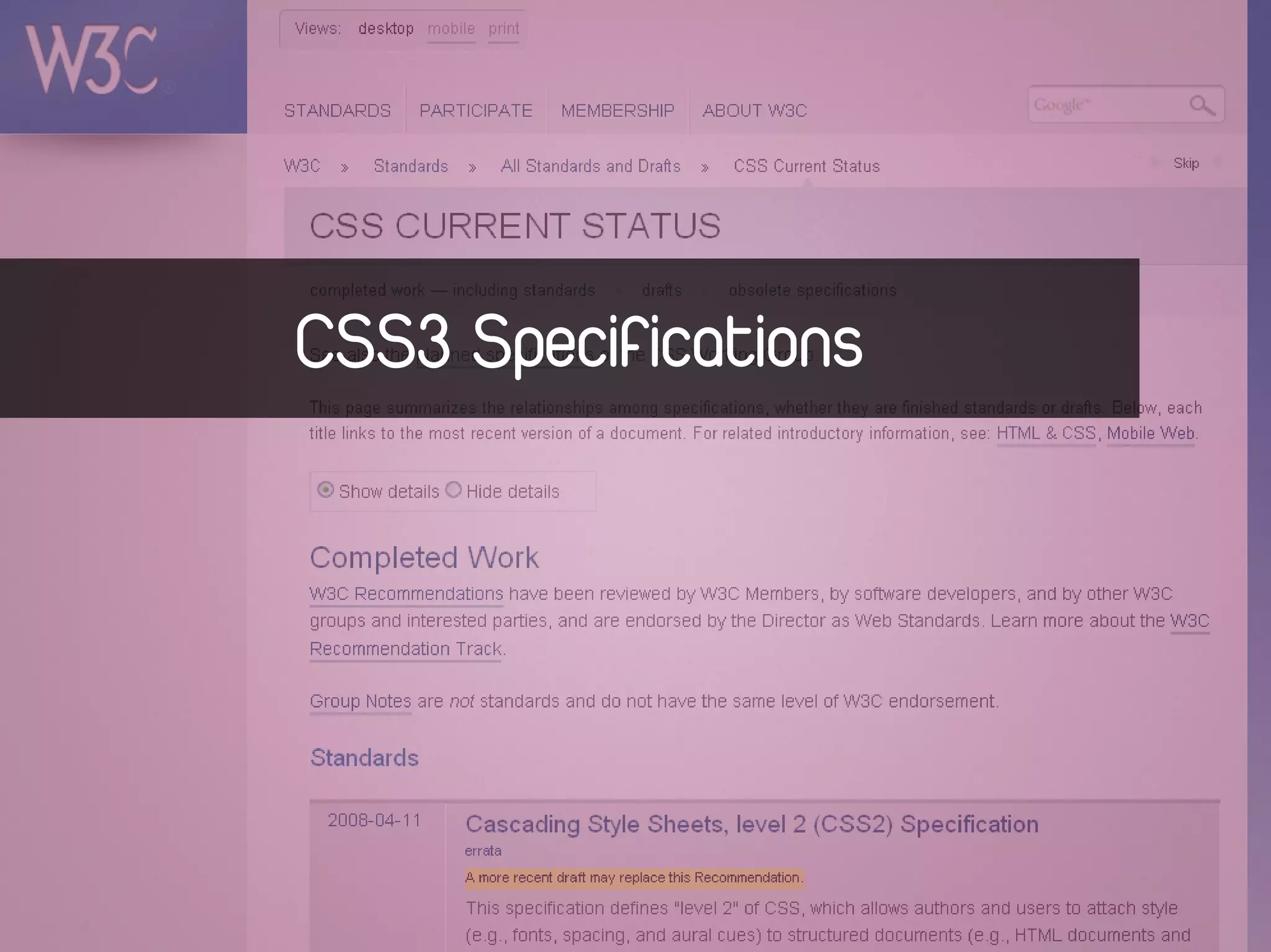CSS3 Specifications
 