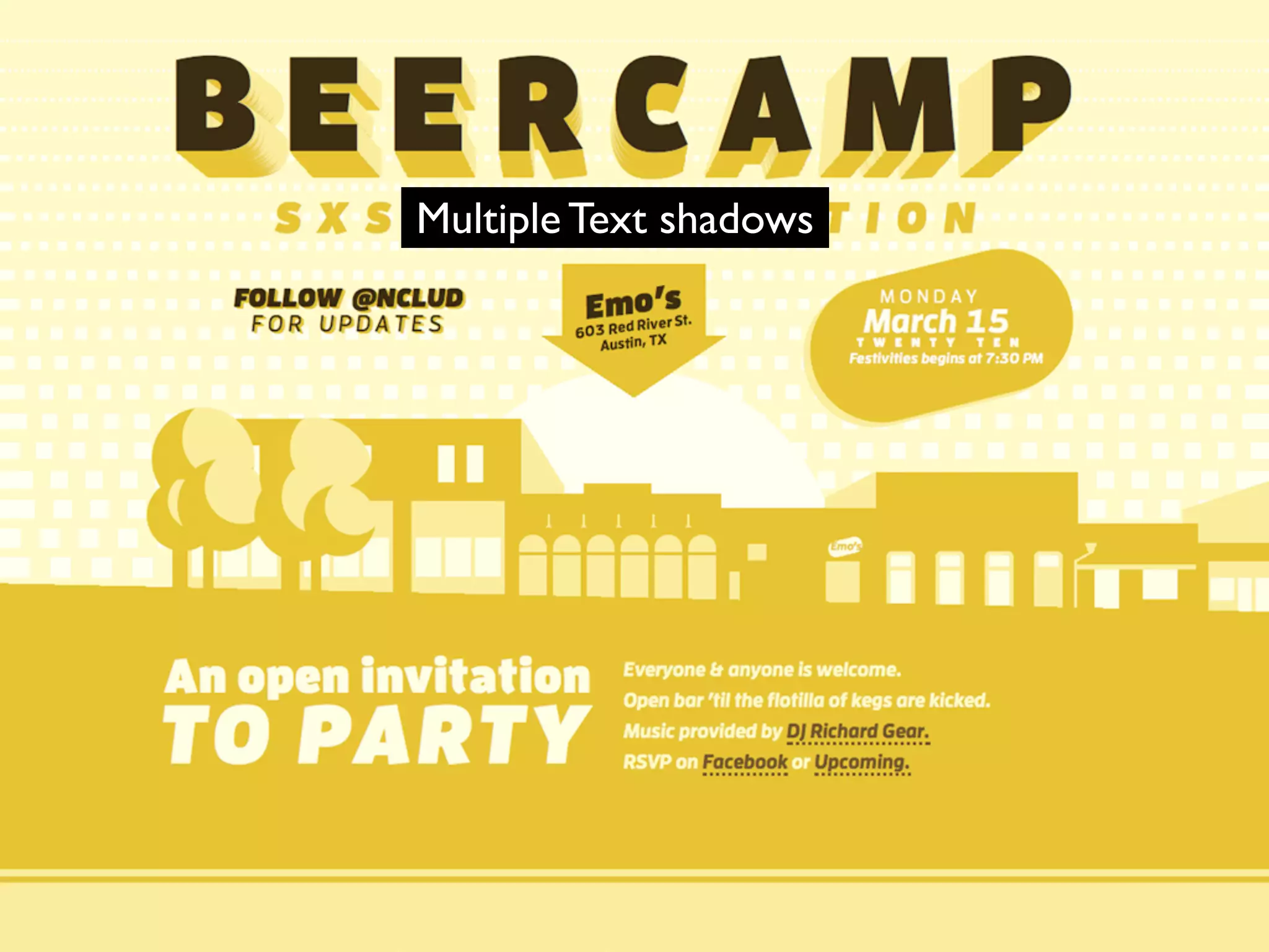 Multiple Text shadows
 