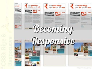 Becoming
     Responsive

10                http://mediaqueri.es/
 
