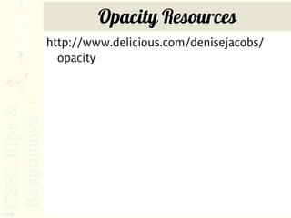 Opacity Resources
      http://www.delicious.com/denisejacobs/
        opacity




124
 