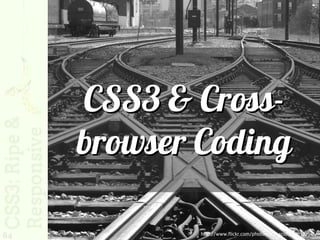 CSS3 & Cross-
     browser Coding

64           http://www.flickr.com/photos/scfiasco/4490322916/
 