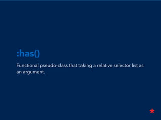 button:not([DISABLED]) { ... }
div:not(.container) { margin-top: 50px; }
 