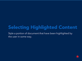 // Left-to-right read direction
p:dir(ltr) { color: black; }
// Right-to-left read direction
p:dir(rtl) { color: gray; }
 