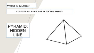WHAT’S MORE?
ACTIVITY #5: LET’S TRY IT ON THE BOARD!
PYRAMID:
HIDDEN
LINE
 