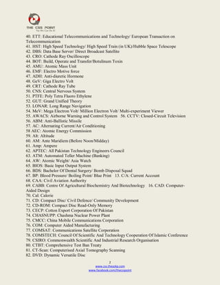 CSS Abbreviation for the most tough examination | PDF