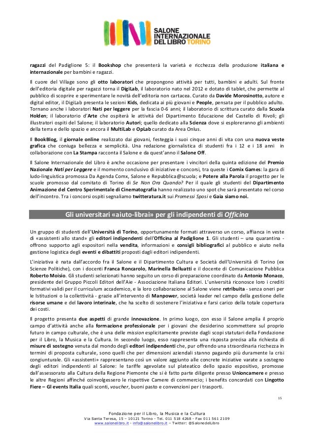 Lettera presentazione progetto culturale