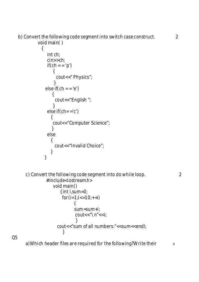 sample papers of computer science of class 11 Cbse class 12 computer science exam pattern, marking scheme.
