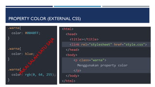 PROPERTY COLOR (EXTERNAL CSS)
 