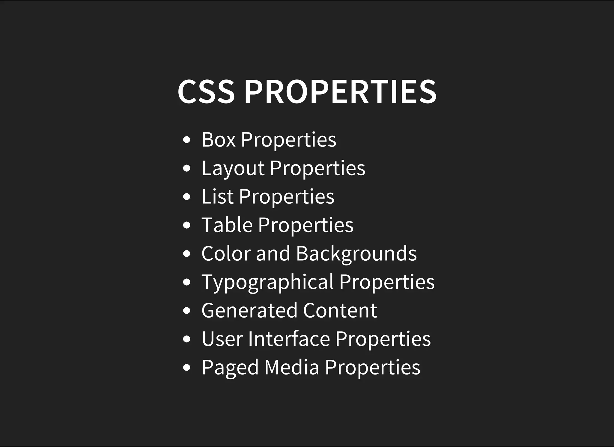 CSS AT-RULES
At-rules are instructions or directives to the CSS parser.
 