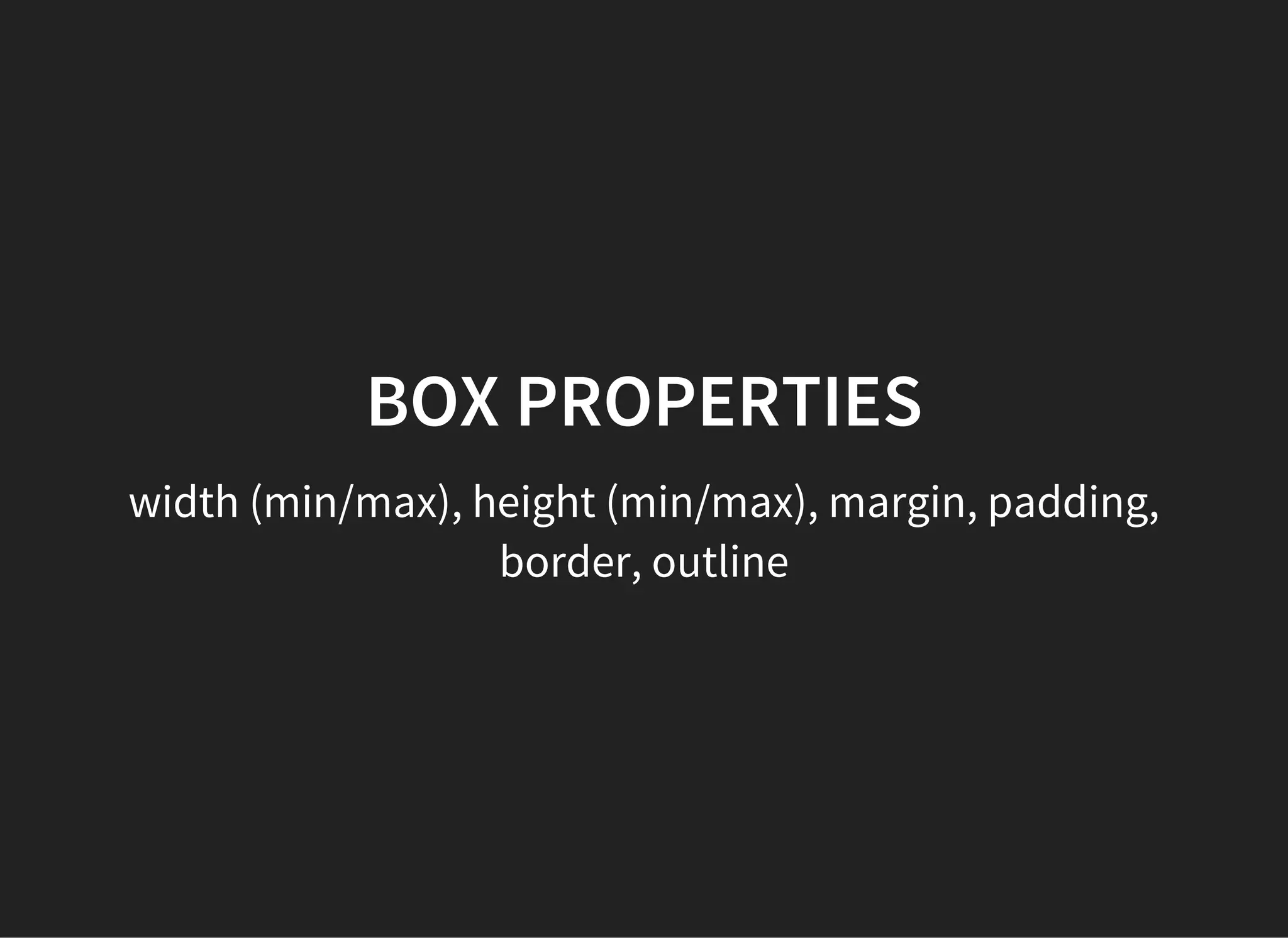 CSS AT-RULES
@charset
@import
@media
@page
@font-face
 